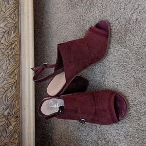 Suede Burgundy Callisto heels size 10